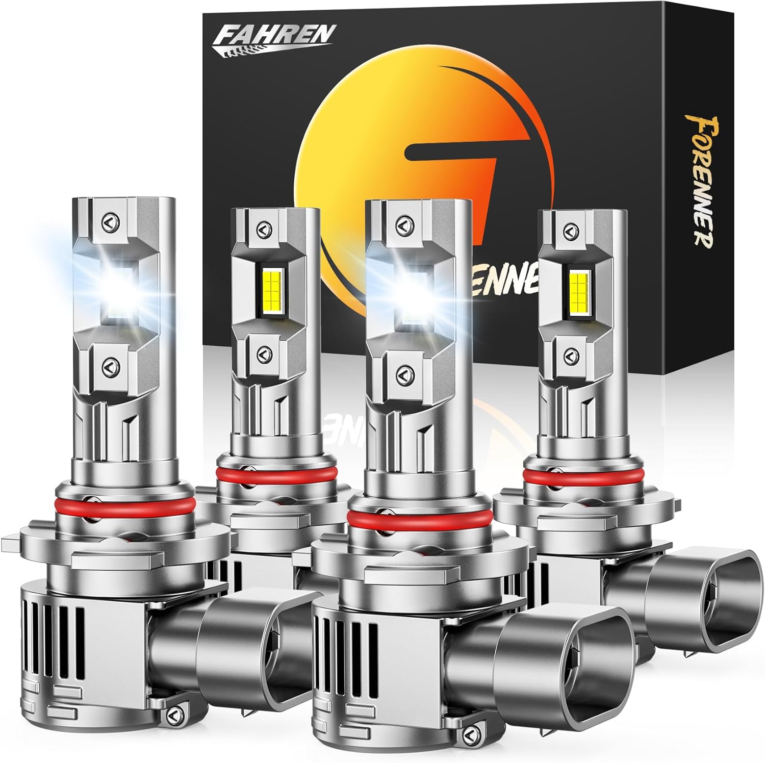 forenner Fahren Upgraded H11/H9/H8 Bulbs, 40000LM 900% Brighter, 1:1 Size, 6500K Cool White, CANbus Ready, Plug-N-Play H11 H9 H8 Fog Light Bulb with 20000RPM Cooling Fan, Pack of 2