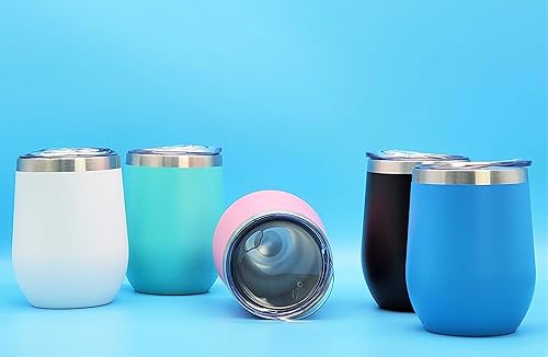 Miniatura 7 de Vaso de vino grabado personalizado con tapa, copa de vino personalizada de acero inoxidable sin tallo