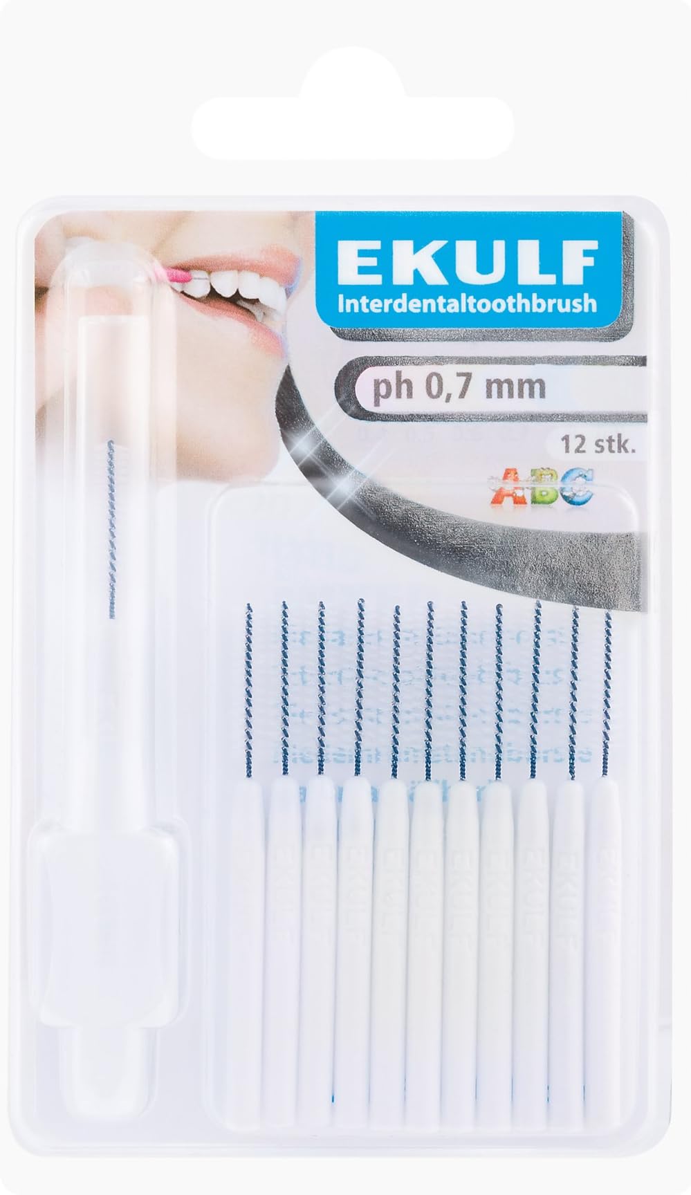 Interdental Toothbrush 12 Brushes - 0.7mm