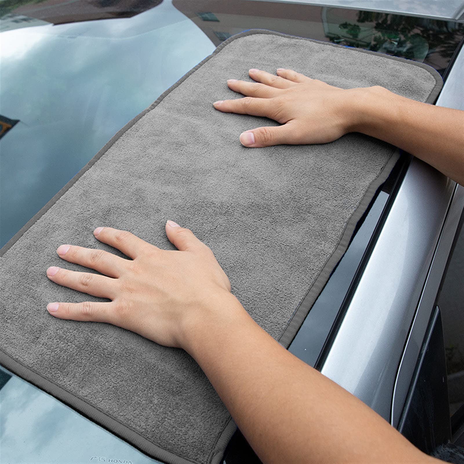 suchy ręcznik Akcesoria samochodowe Zagęszczony Car Detailing Myjnia samochodowa Ręcznik z mikrofibry Czyszczenie samochodu Suszenie Auto Ściereczka z mikrofibry (Kolor: Srebrny, Materiał: Superfine