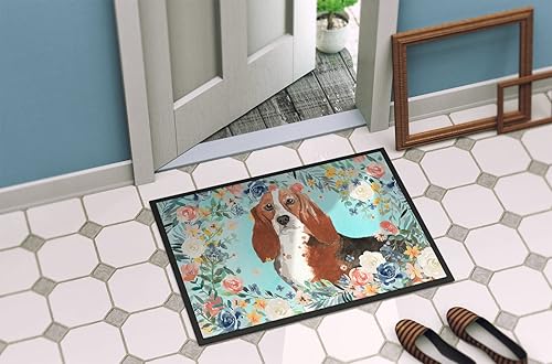 Miniatura 4 de Caroline's Treasures CK3437JMAT Basset Hound - Tapete para puerta delantera, 24 x 36 pulgadas, para interiores y exteriores, para entrada,