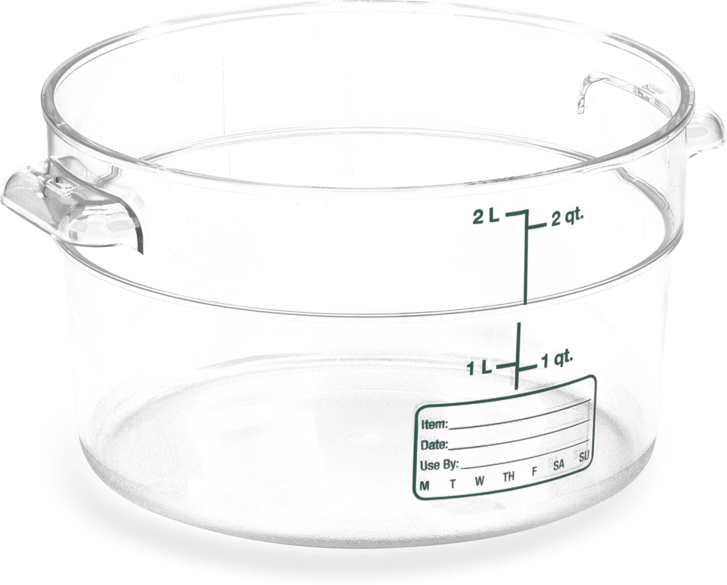 Carlisle FoodService Products Storplus Round Food Storage Container with Stackable Design for Catering, Buffets, Restaurants, Polycarbonate (Pc), 2 Quart, Clear