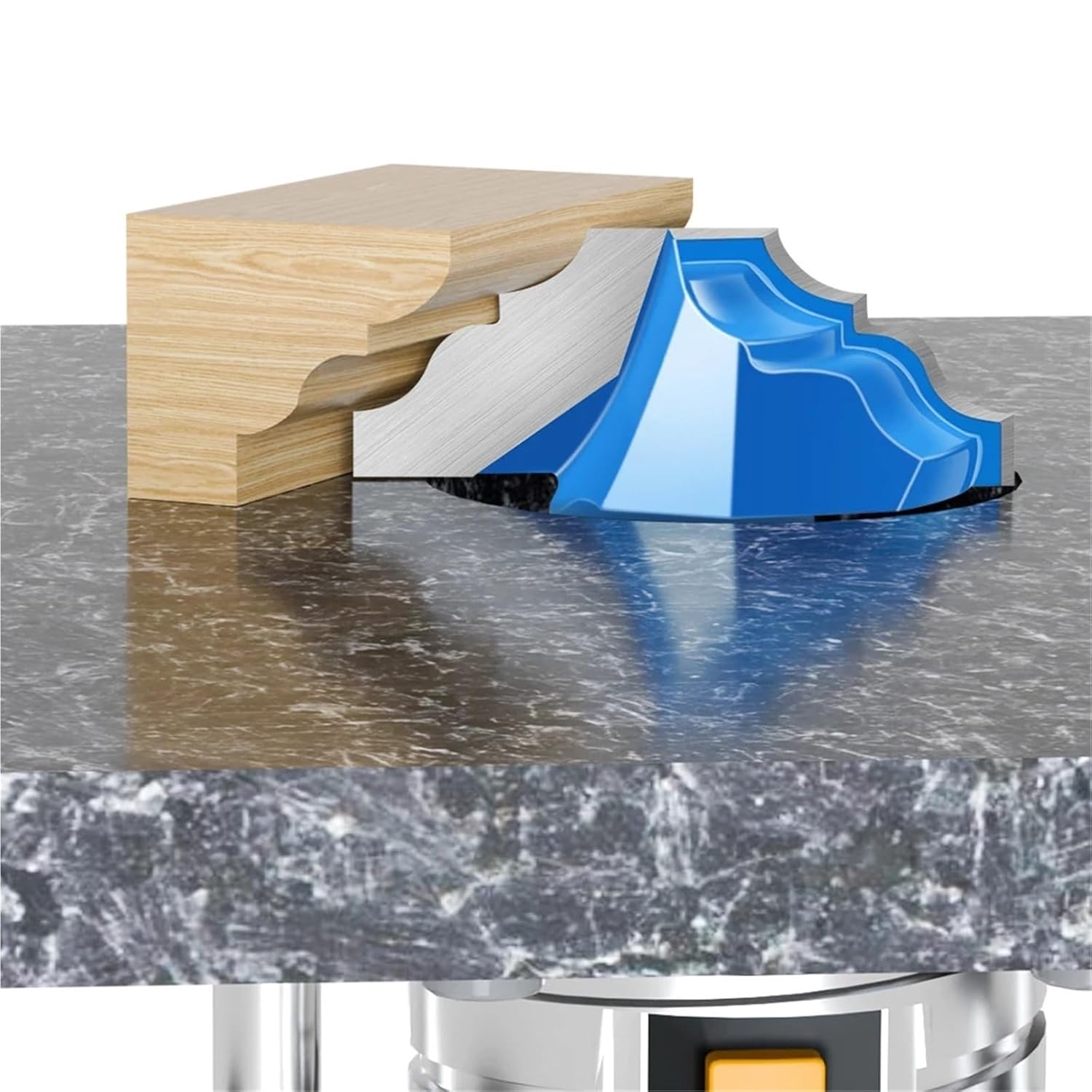 1/2inch Shank 12mm Shank Bit Yarn Cutter Cabinet Molding Double Corner Carving Bits 1Pcs(12.7X32.5 3015-5013)