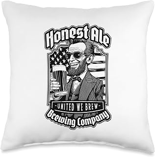 Abraham Lincoln Beer Funny Honest Ale Brewing Company Brew Throw Pillow