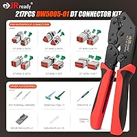 Vista 7 de JRready DT Kit de conectores Deutsch, conectores impermeables IP68 de 2, 3, 4, 6, 8 y 12 pines, herramienta de crimpado Deutsch, pines estampados