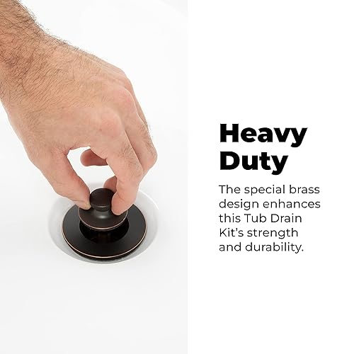 Miniatura 6 de Kit de conversión de drenaje de bañera de elevación y giro construcción de latón bronce aceitado