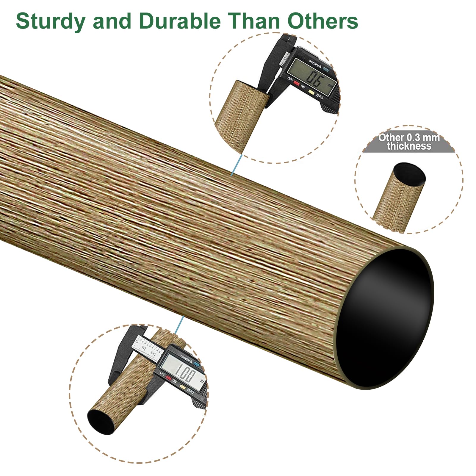 Byondeth Curtain Rods - Adjustable Length & Stylish Finials -8