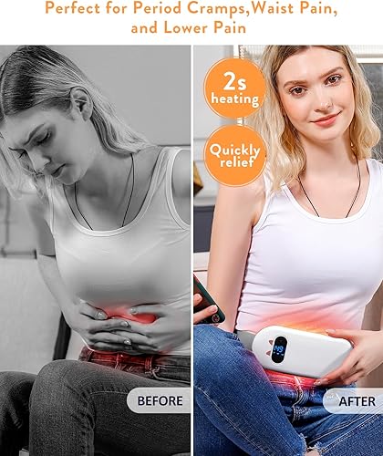 Miniatura 8 de Almohadillas de calefacción para calambres, almohadilla de calentamiento de período para calambres de 5 segundos de calentamiento rápido con 3