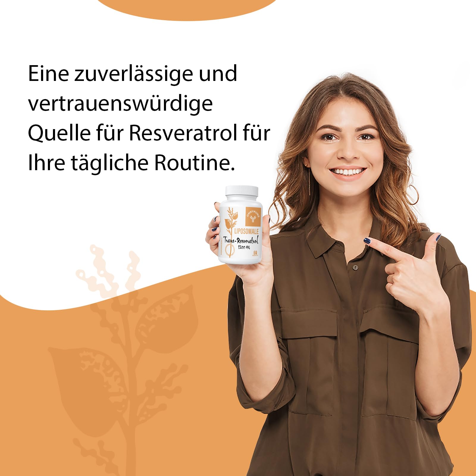 Resveratrol Liposomal 1200 mg, Trans-Resvératrol Pur à 98%, Extrait de Renouée du Japon, 60 Gélules