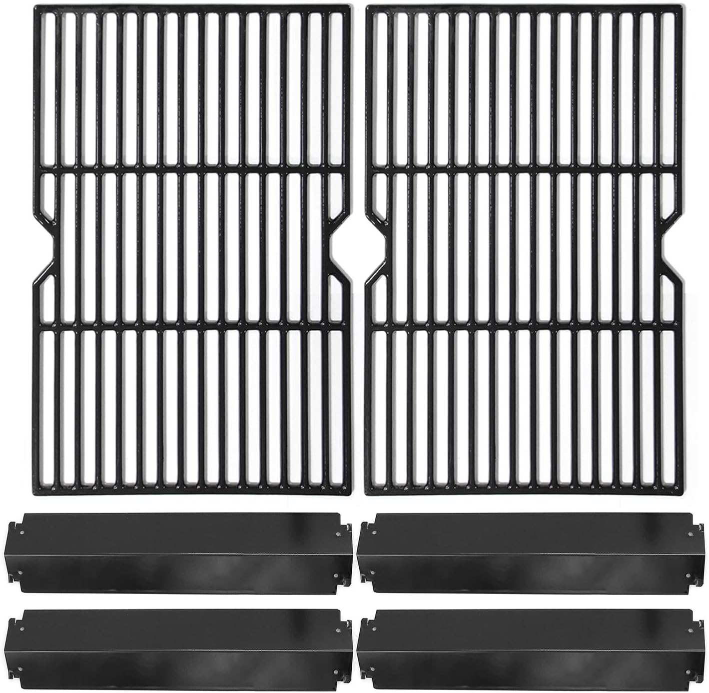 Hongso 18 1/4" Grill Grates and 16" Heat Plates Replacement Kit for Charbroil 463244011 463268007 463268008 463247009 463257010, thermos 461262407 Models