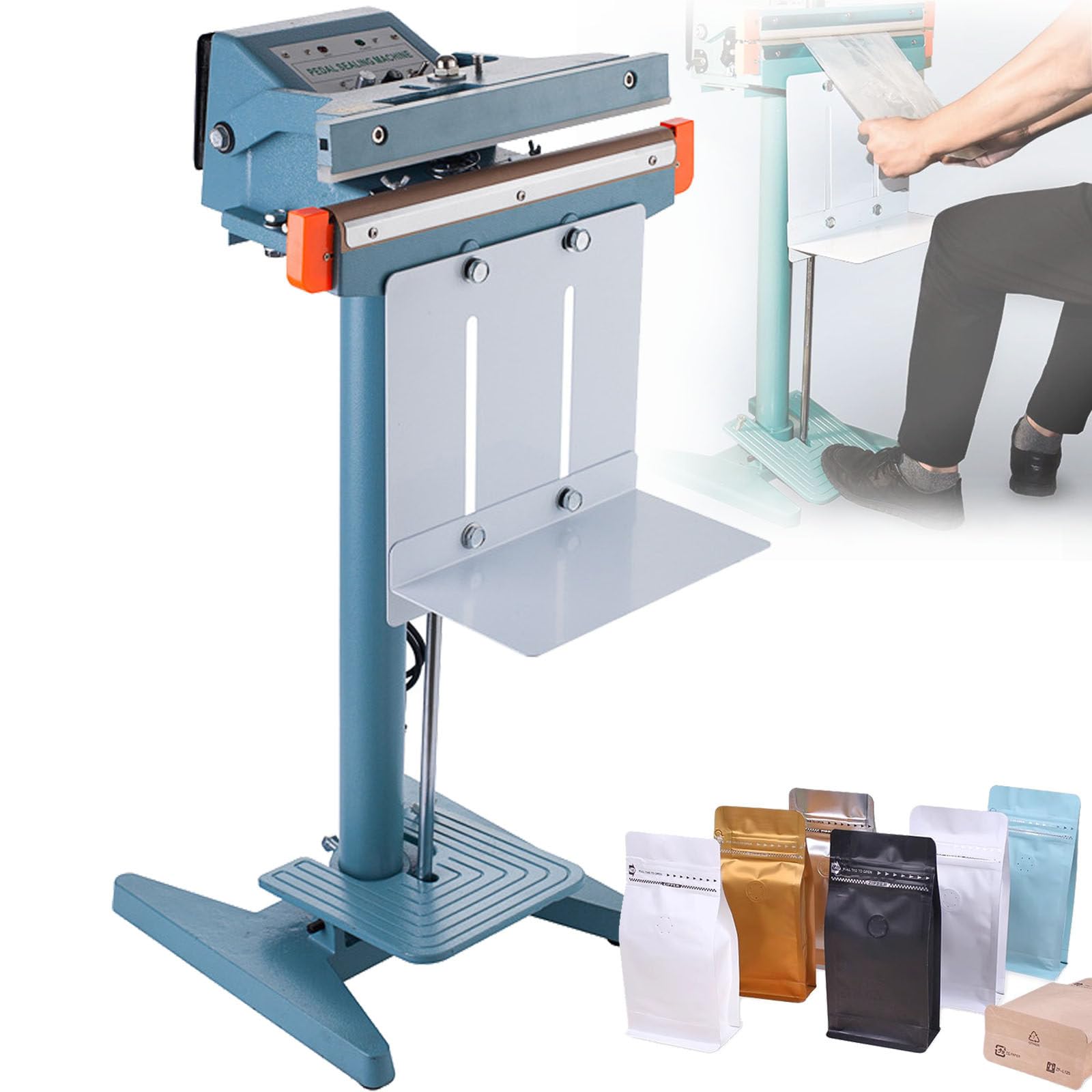 AYCDL Pedal Heat Sealer,Pedal Impulse Sealer,Adjustable Height, Plastic Bag Sealer Machine,for Sealing Food