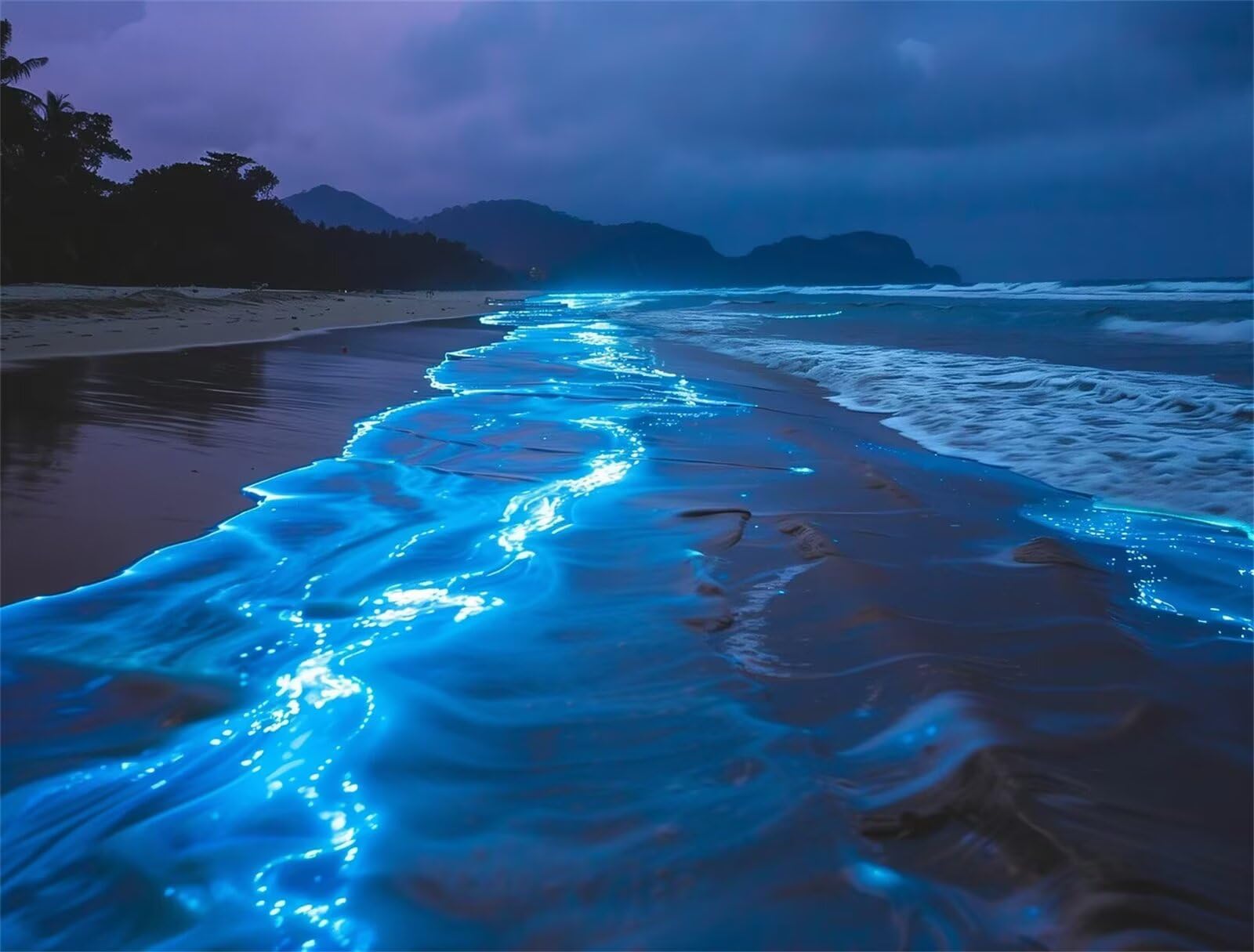 Spiaggia fluorescente blu Puzzle da 1000 pezzi, Puzzle per Adulti,1000 pezzi Puzzle per Adulti, Puzzle per Gioco Familiare, Regalo Puzzle, Puzzle Intelligente