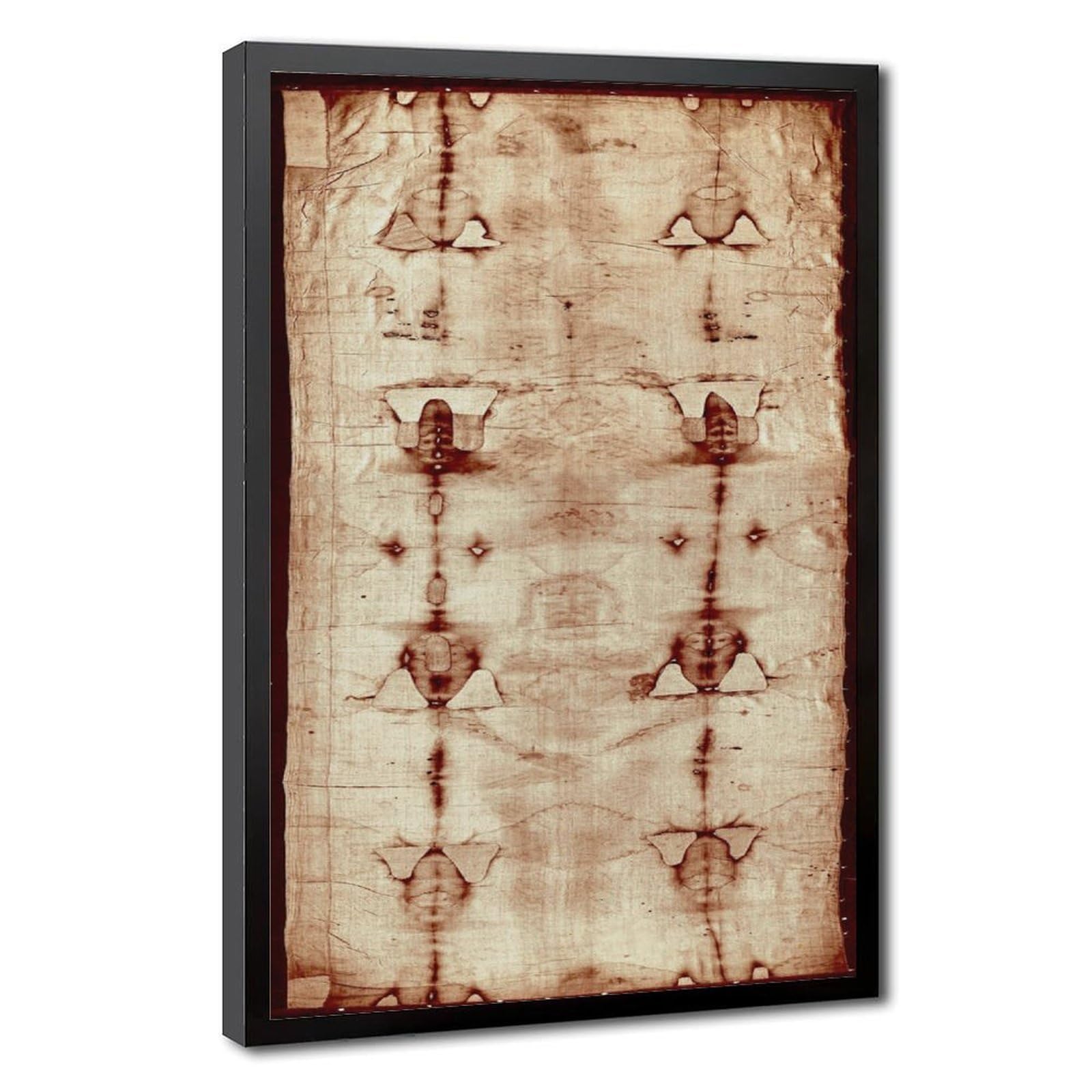 WCYB Full Shroud of Turin Jesus Christ Burial Cloth Posters Prints Canvas Deco Paintings Wall Art Hangable Frame 20" L X 30" W