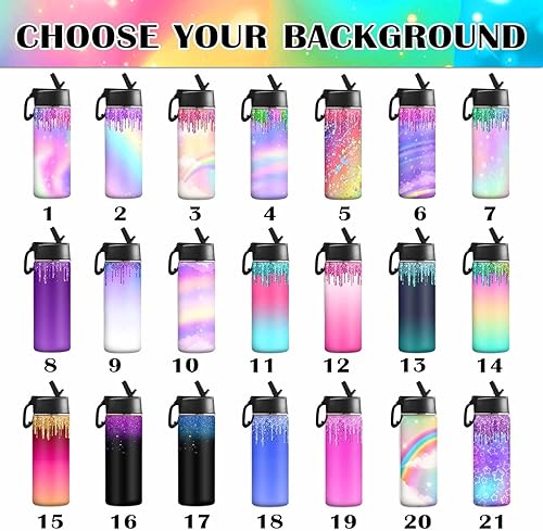 Miniatura 2 de MyPupSocks Botella de agua aislada con purpurina personalizada con nombre personalizado para niños, botella de agua de regalo personalizada para