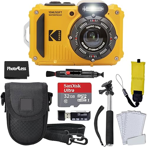 Cámara digital Kodak PIXPRO WPZ2 resistente, impermeable y a prueba de golpes 16MP con zoom óptico 4X, video Full HD 1080P, LCD de 2.7", tarjeta SD