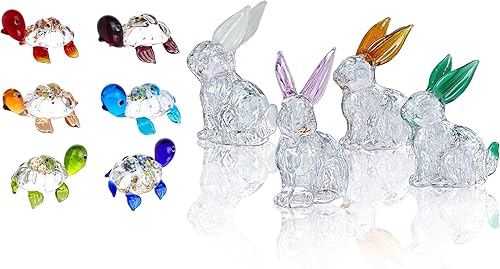 H&D HYALINE & DORA Estatua de decoración de figuras de cristal, escultura de animal transparente, decoración del hogar, animales de cristal, figura