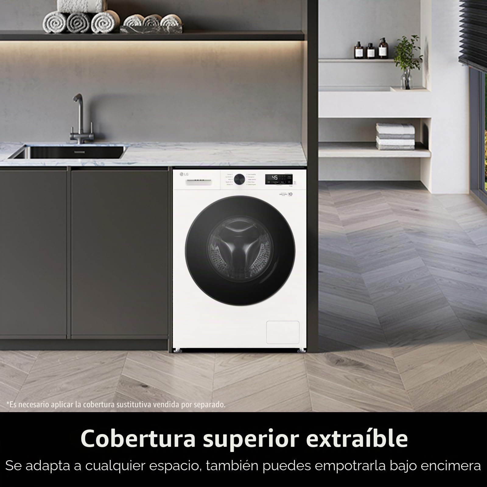 LG W4NX1085NWB - Lavadora y secadora 8/5 kg Serie X1, lavadora y secadora Insieme Clase A/E, 1400 rpm, Wi-Fi, parte superior extraíble, vapor Allergy Care, tecnología 6 Motion Direct Drive, blanca