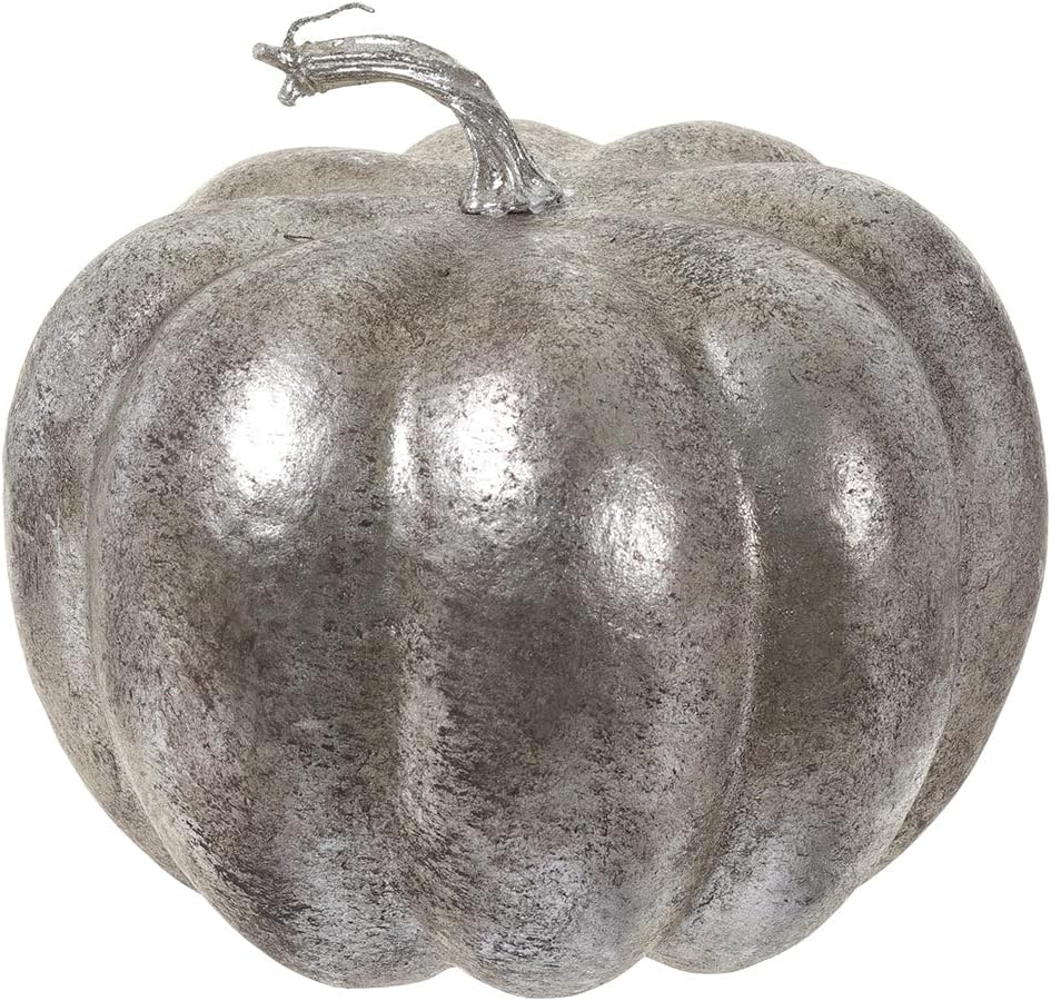 6" Hx7 W Artificial Pumpkin -Platinum (Pack of 6)
