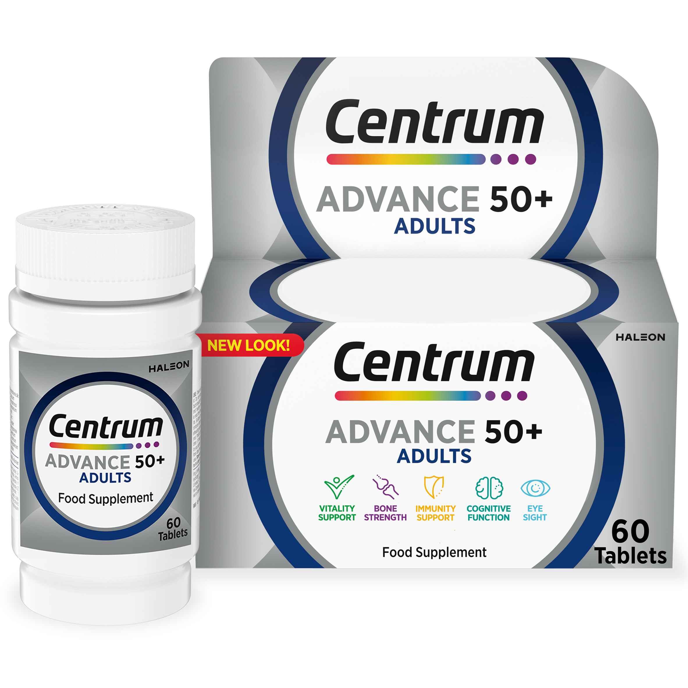 2X 60 CENTRUM ADVANCE 50+ A-Z MULTIVITAMINS  - 120 TABLETS