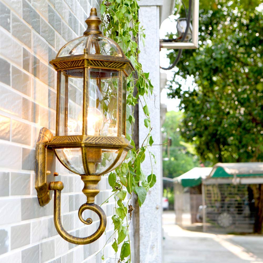Zewnętrzna lampa ścienna na dziedzińcu Willa Ogród Zewnętrzny aluminiowy słupek do drzwi Kinkiet Ozdobiony balkon Korytarz Nawa hotelowa Wodoodporna IP54 Latarnia ścienna Oprawa E27 Oświetlenie