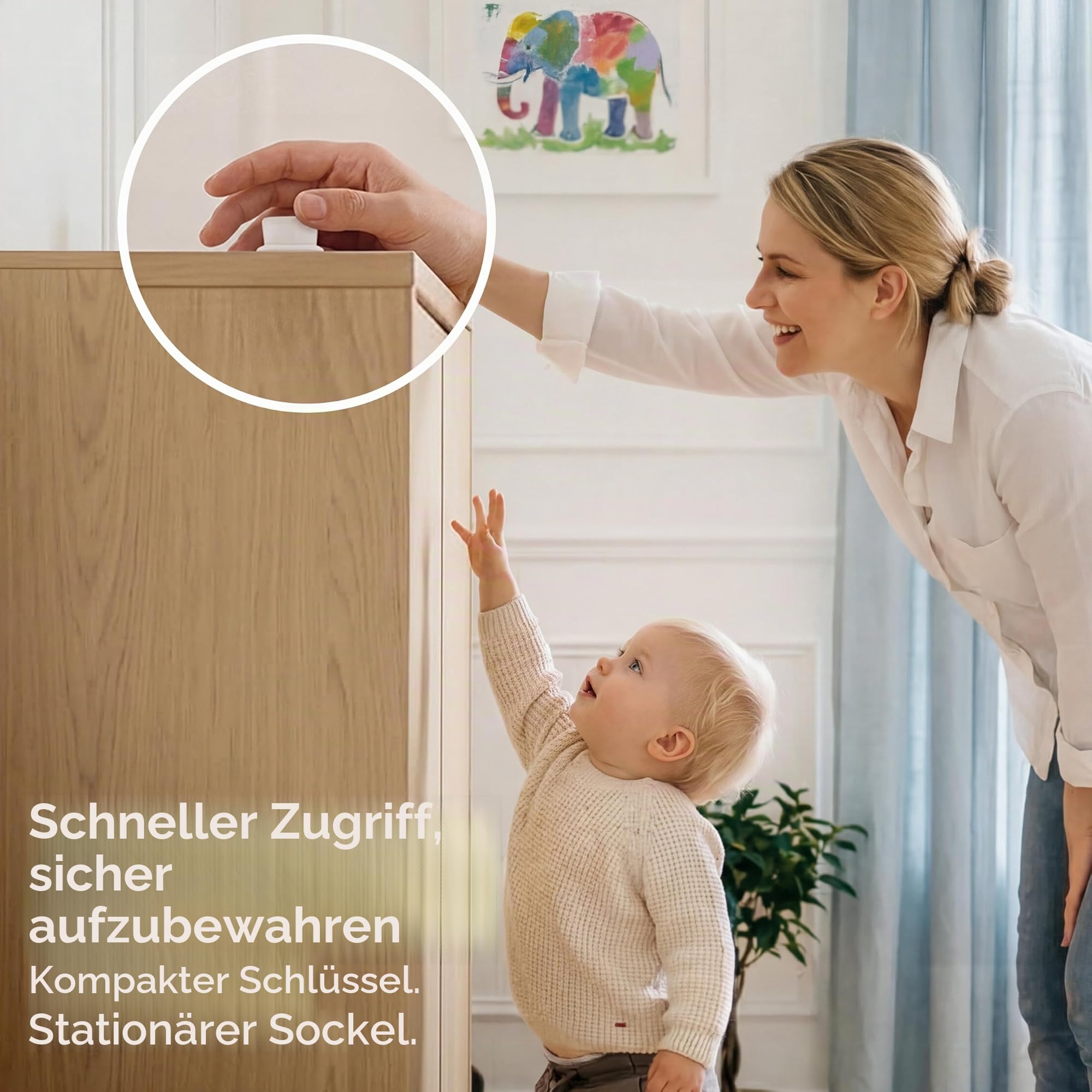 Lalalark Magnetische Kindersicherung (24 Schlösser + 4 Schlüssel), Selbstklebende Kindersicherungen, Unsichtbarer Magnetverschluss, werkzeuglose Kindersicherungen für Schränke, Schubladen und Türen