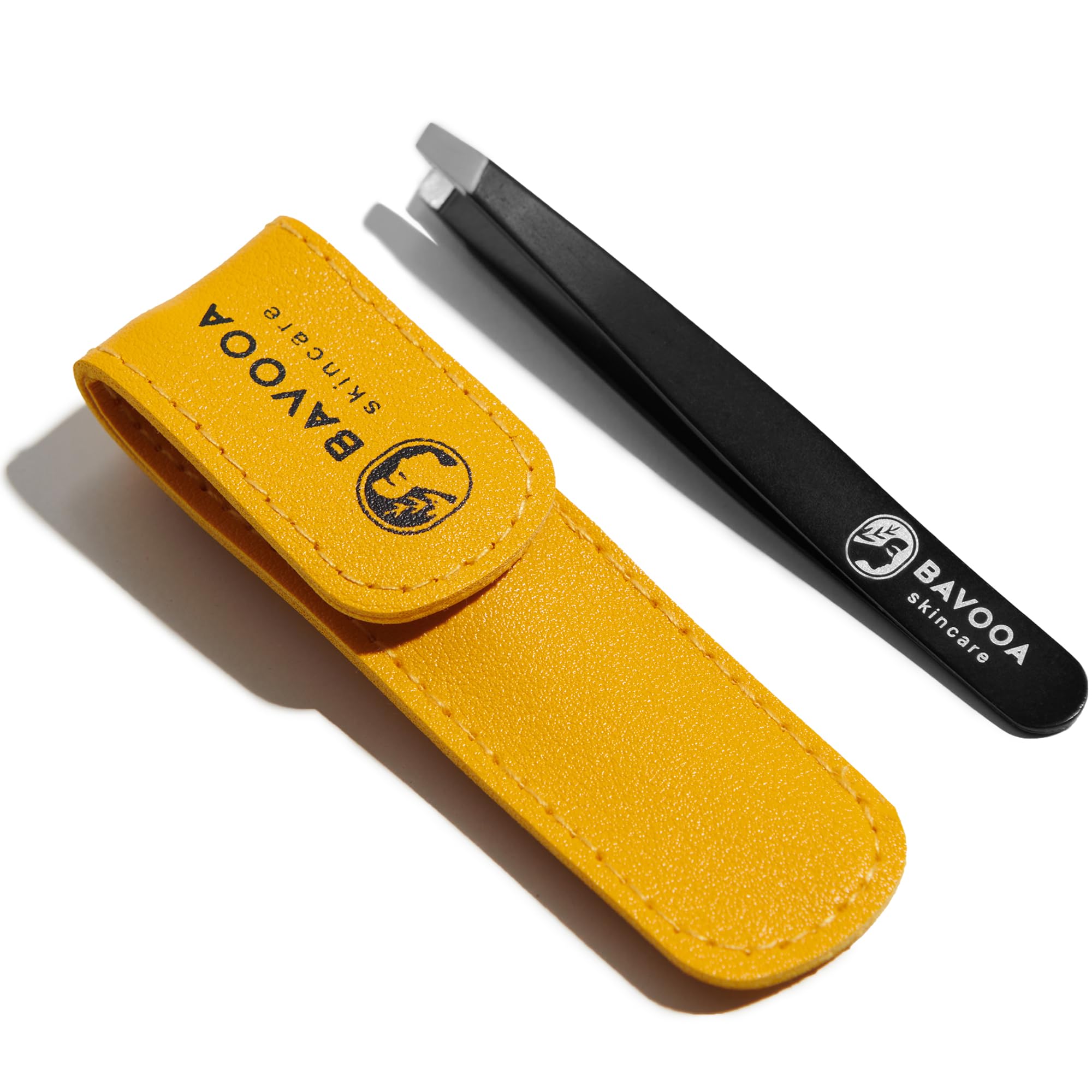 Professional Tweezers for Women and Men - Precision Facial Hair Removal for Eyebrow, Chin, Lips and Splinter Removal, Slant Mini Tweezer and Plucker, Stainless Steel