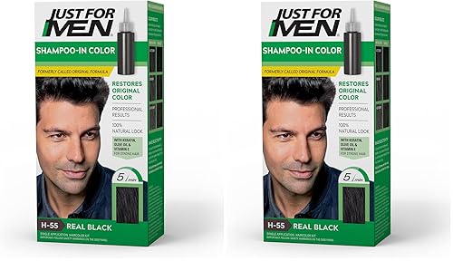 Vista 30 de Tintura de cabello para hombres color marrón ceniza H-25, fórmula original (paquete de 3), paquete de de 1, marrón oscuro (Darkest Brown) Marrón