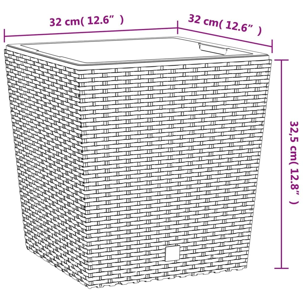 Vaso per piante effetto rattan con inserto rimovibile in robusto polipropilene per giardino, balcone, terrazza, grande fioriera per piante, verdure, erbe aromatiche