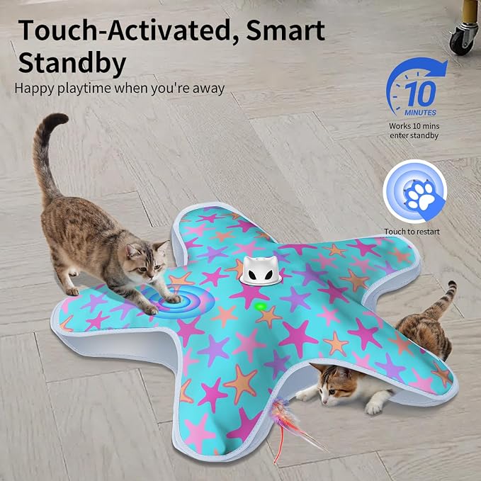 Juguete Interactivo Recargable para Gatos Azul Púrpura miniatura 2