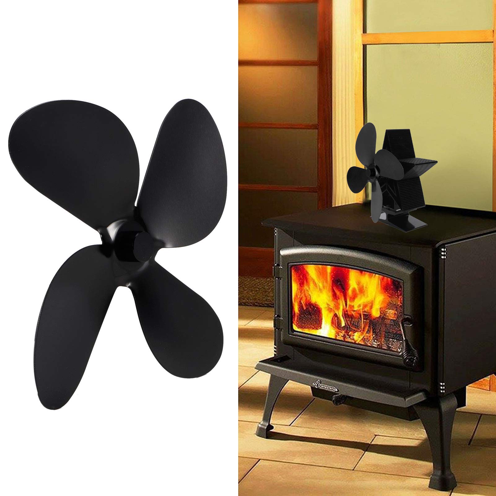 VENTILATORE PER STUFA a Legna, Mooklin Ventilatore per Camino con 4