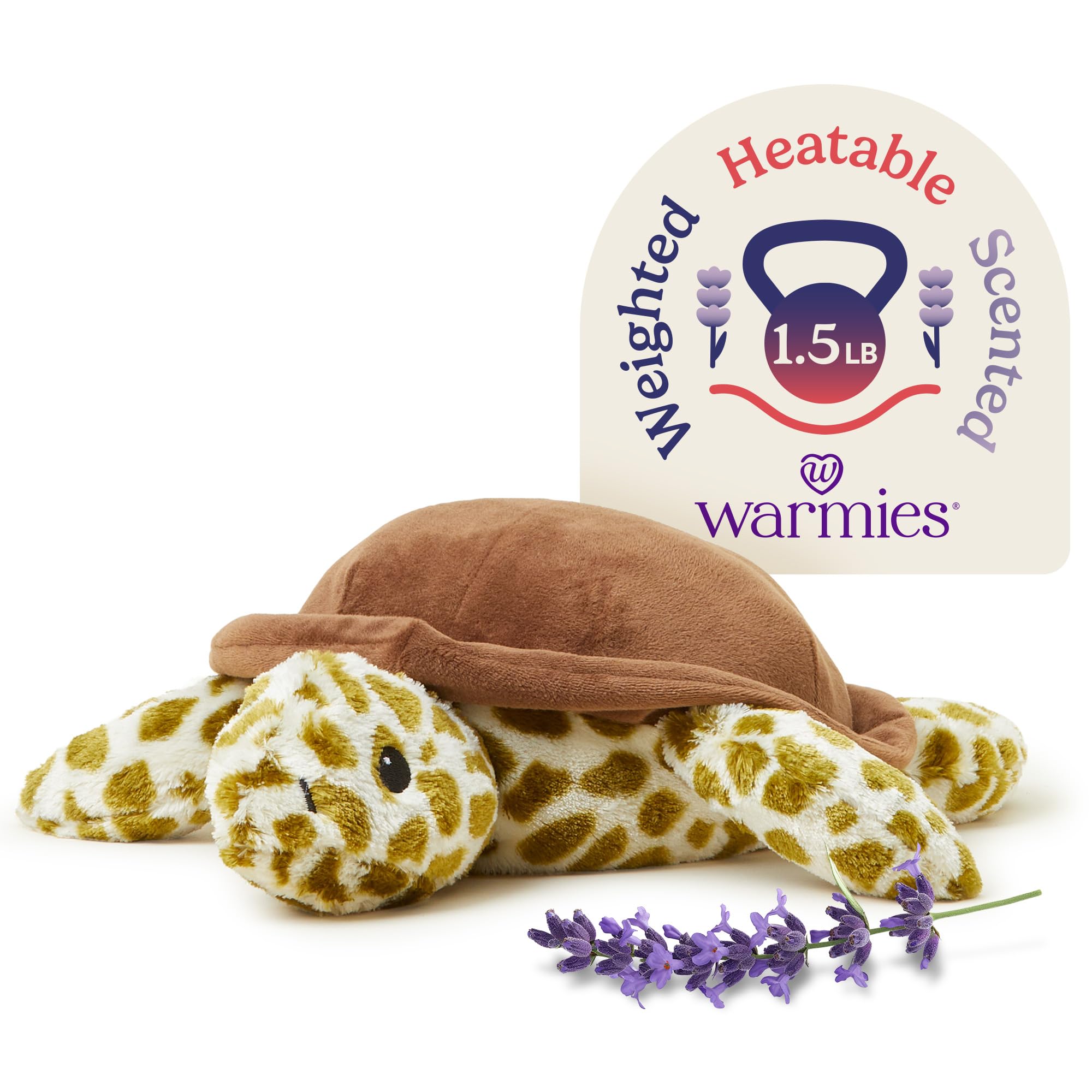 Warmies Turtle Microwavable, Hot or Cold for Cool Relaxation and Warm Relief, Lavender Scented Cozy Plush Animal
