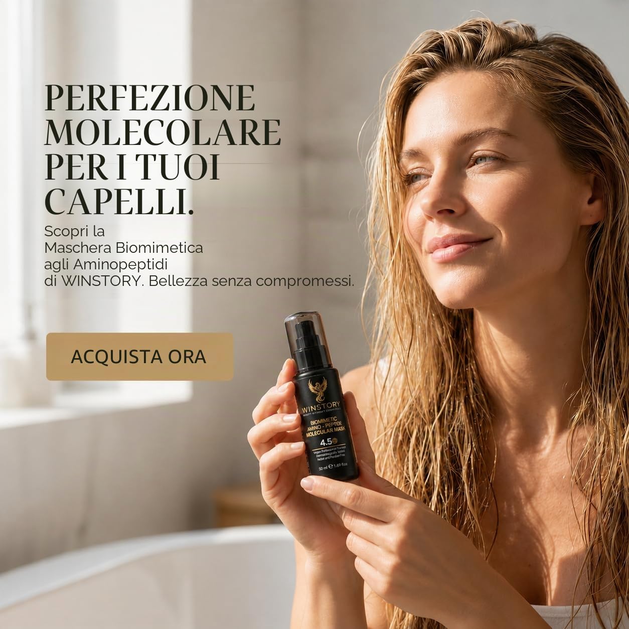 Maschera molecolare biomimetica ammino peptide – cura professionale dei capelli cheratina riparazione profonda & anti-crespo, 50 ml