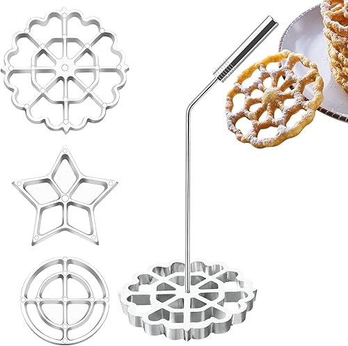 Molde para bunuelos con mango, juego de hierro para galletas con roseta con mango, fabricante de anillos de pastel de embudo, Molde para Buñuelos De