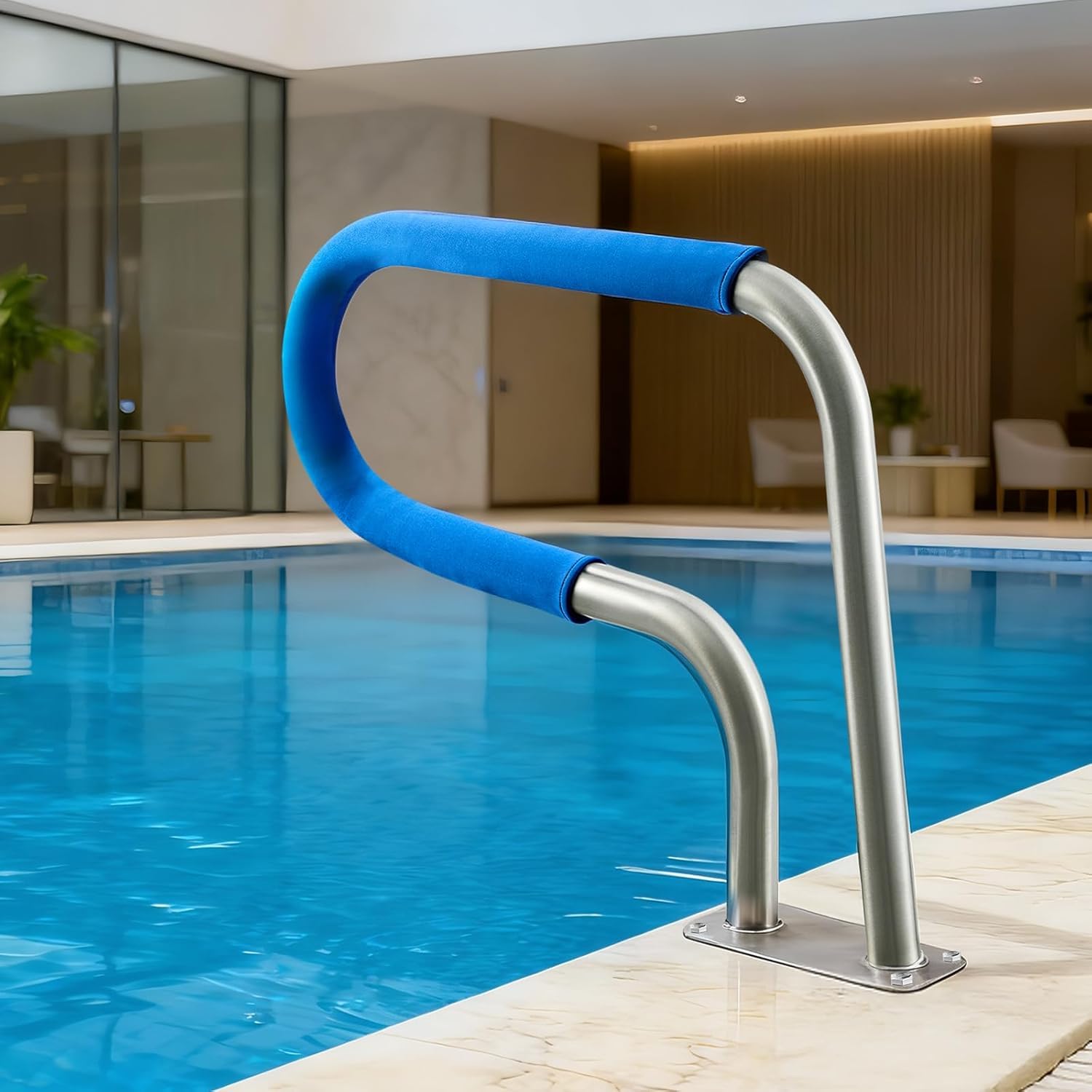 VEVOR Barandilla para Piscina 76,2 x 55,8 cm Pasamanos de Piscina Acero Inoxidable Agarradera Exterior Piscina Carga 113 kg Barandilla de Seguridad de Piscina con Cubierta de Nailon Tornillos Broca M8