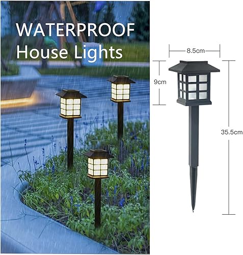 Miniatura 2 de Luces solares para caminos para exteriores, impermeables, paquete de 2 unidades, luces LED decorativas para exteriores, iluminación de paisaje para