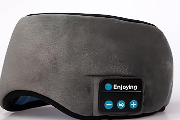 Bluetooth Sleep Mask with Built-in Headphones, Wireless Music Eye Mask, Ultra-Thin Stereo Speakers for Side Sleepers