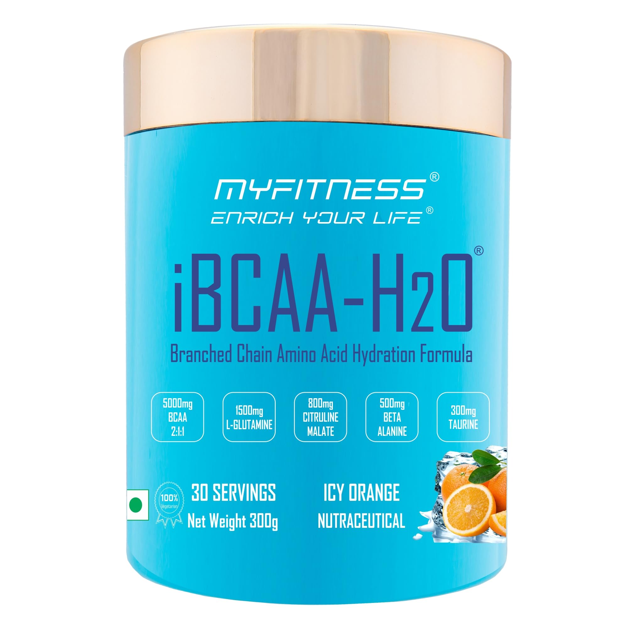 Myfitness BCAA Powder 5000mg | iBCAA H2O | 30 Servings | BCAA Supplement for Men & Women | Pre Workout & Intra Workout Supplement + Amino Acids | 300g (Icy Blue Raspberry) — Amazon image 10