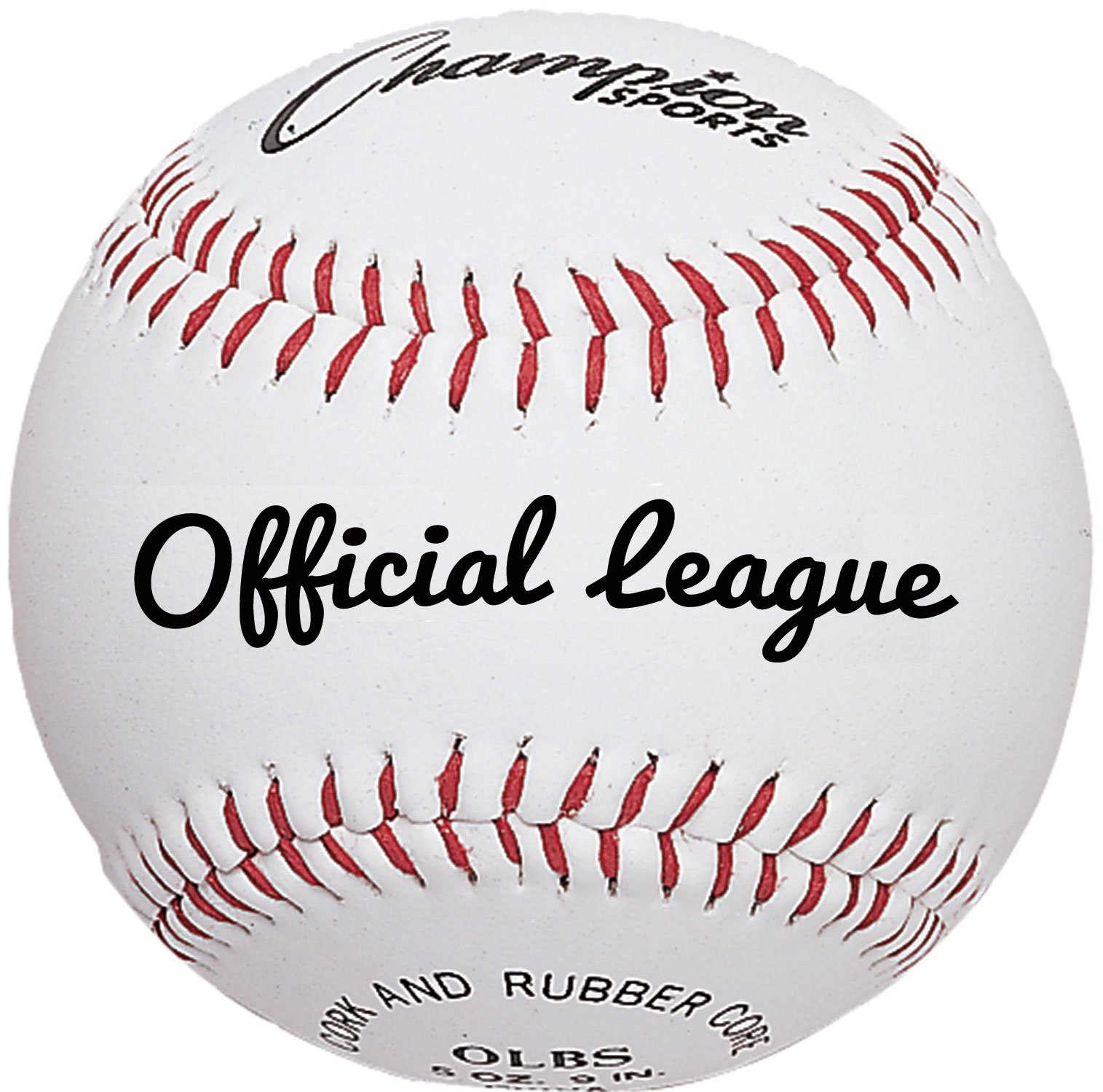 Champion Sports Leather Baseball Set: Dozen Indoor/Outdoor Synthetic Leather Official League Baseballs for Practice Training or Real Game - OLBS Pack of 12, White, 9 in