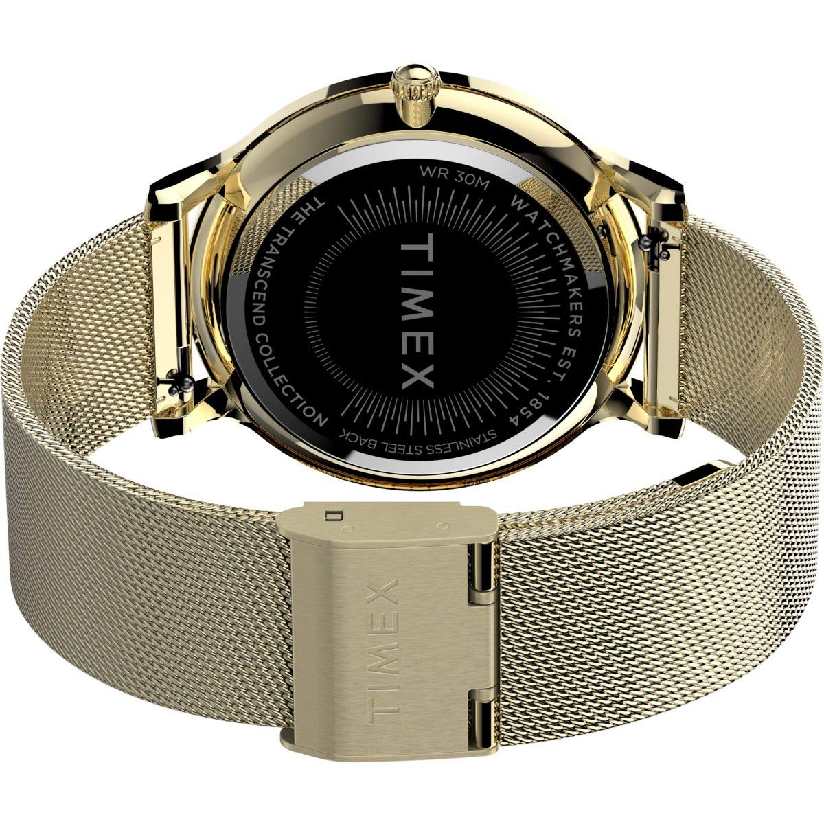 Timex damski zegarek analogowy z paskiem z siatki ze stali nierdzewnej