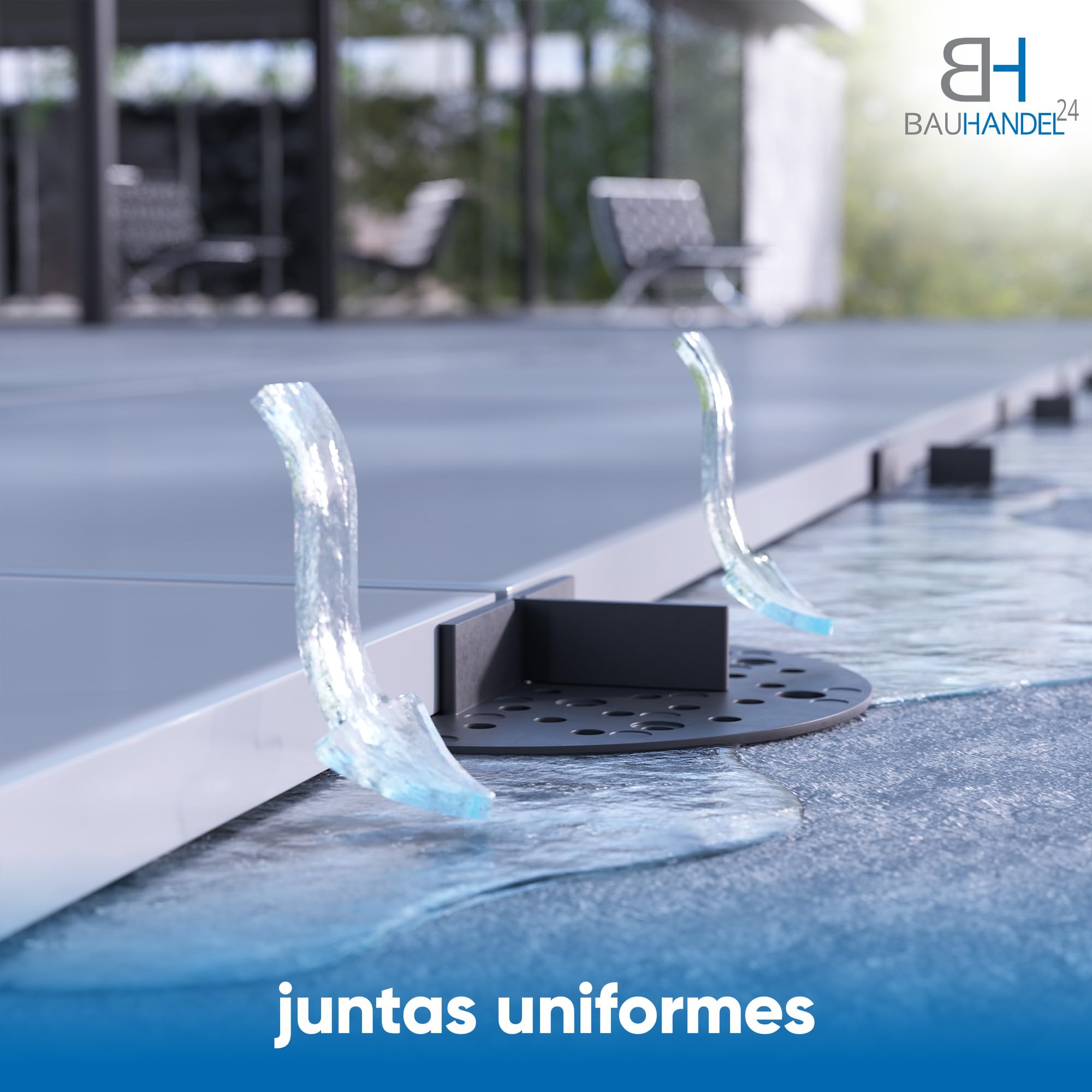 Bauhandel24 cruces para juntas 3 mm 50 unidades color negro cojinete de placas almohadillas con plato exterior cruces de juntas grava para exteriores rodamiento de grava terraza balcón piedra