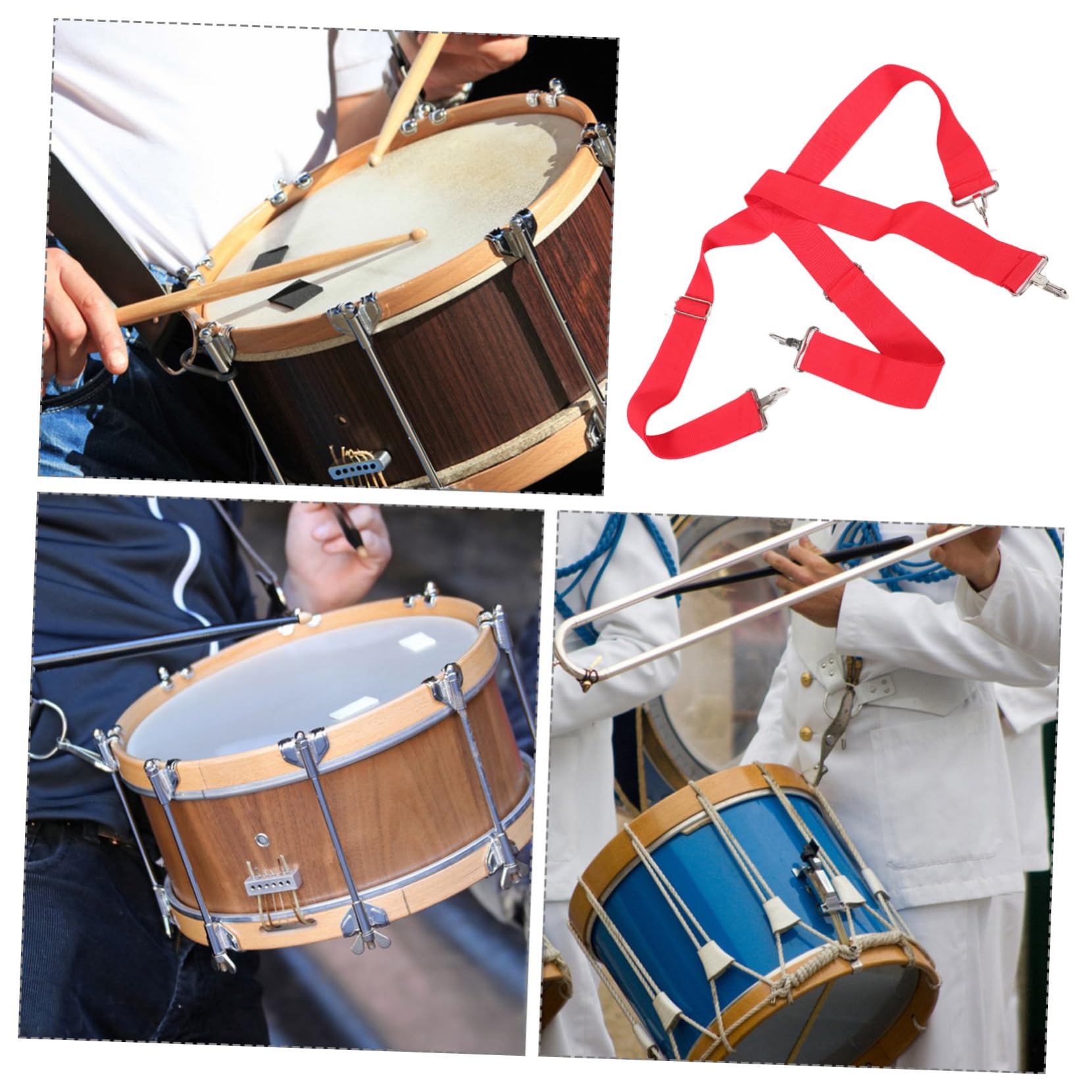 GOOHOCHY Adjustable Snare Drum Strap Ergonomic Shoulder Sling for Marching Drums Durable and Comfortable Musical Instrument Accessory for Students and Adults