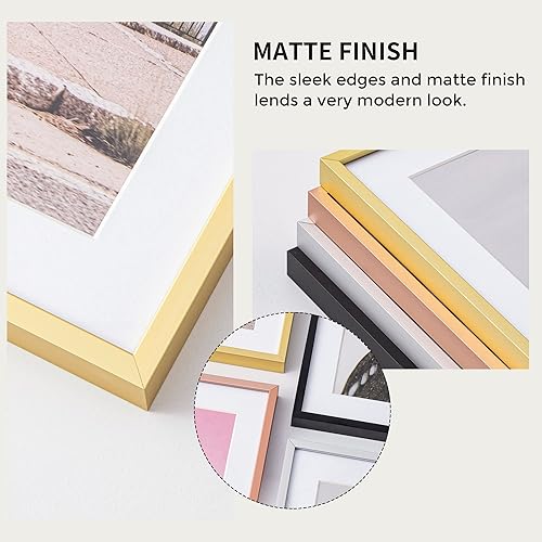 Miniatura 3 de Portarretratos de metal de 12 x 16 pulgadas, marco de aluminio de 12 x 16 pulgadas con vidrio inastillable, muestra fotos de 9 x 12 pulgadas con