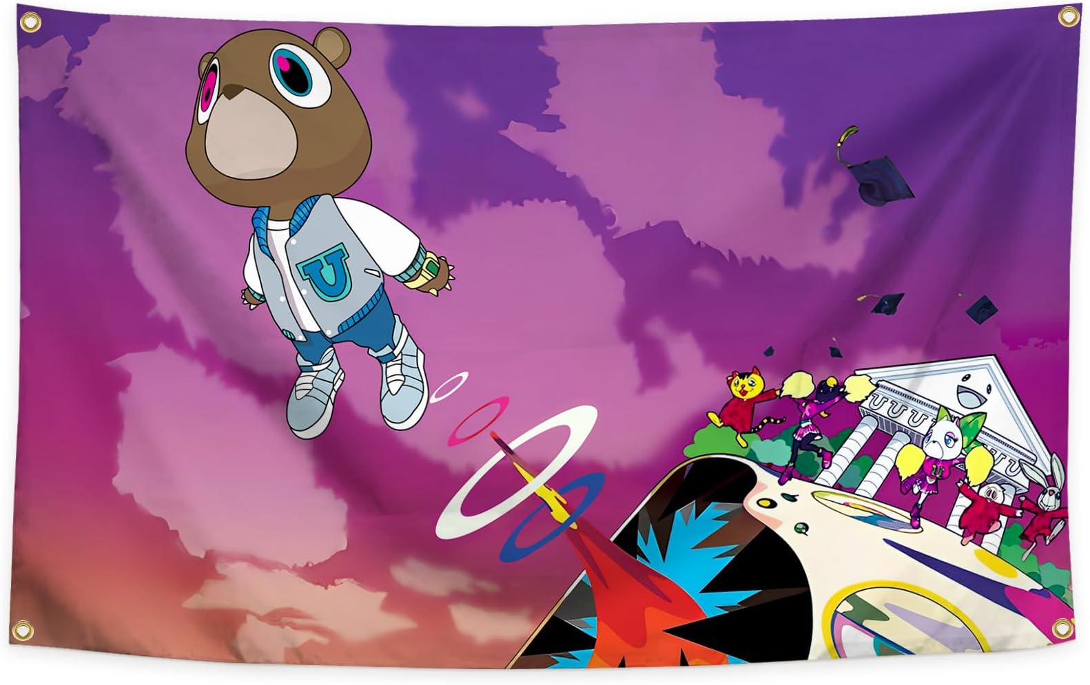 Kanye Tapestry Music Album Cover Tapestry 3x5 Feet for Room Man Cave Wall Decor College Dorm Room Decoration,Outdoor,Parties,Home,Bedroom,Indoor Decoration
