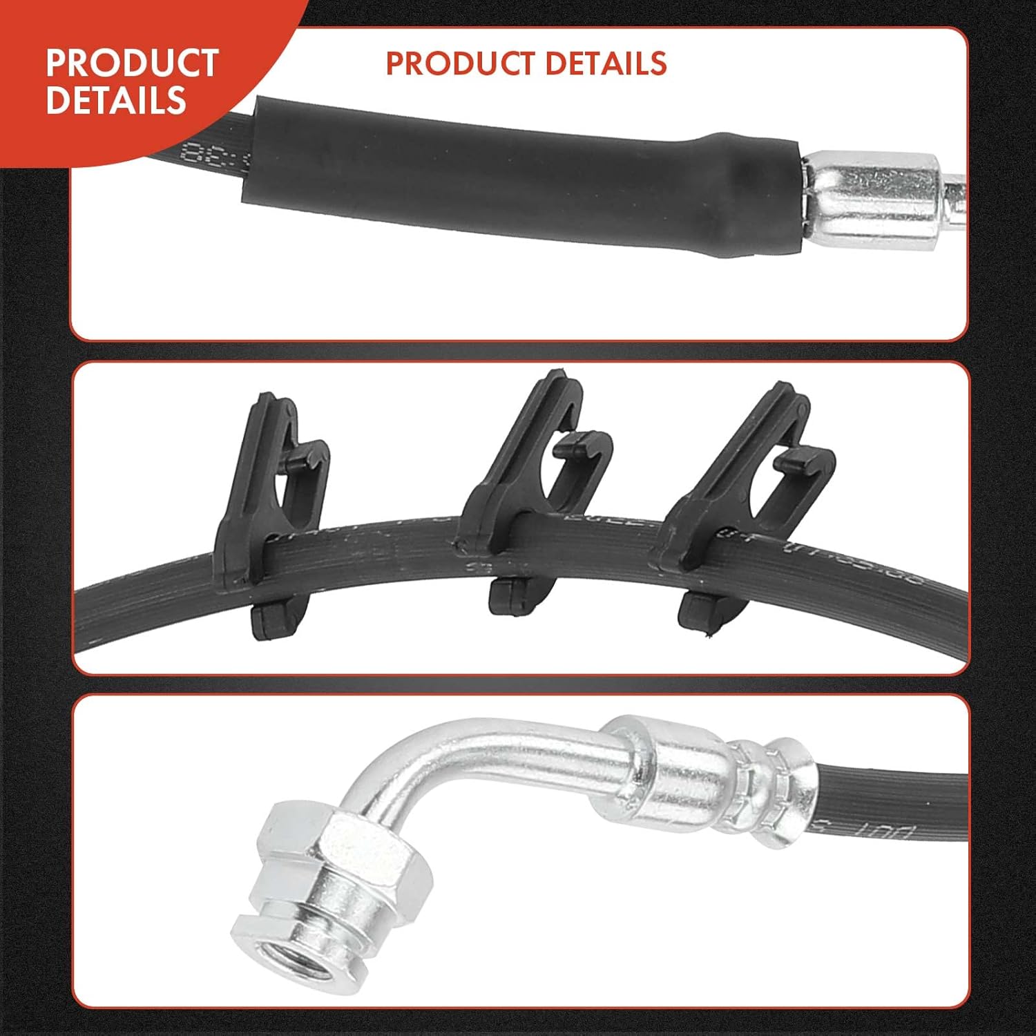 A-Premium Front Brake Hydraulic Hose Compatible with Ford - E250, E250 Econoline, E350 Club Wagon, E350 Econoline, E350 Super Duty, E350 Econoline Club Wagon, E450 Super Duty, Econoline Super Duty-2PC
