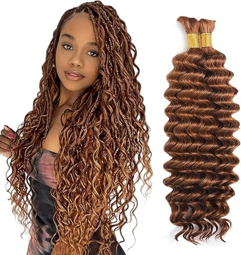 Evaxilc 32 32 Inch Deep Wave Human Hair For Braiding Menschliches Haar Unprocess