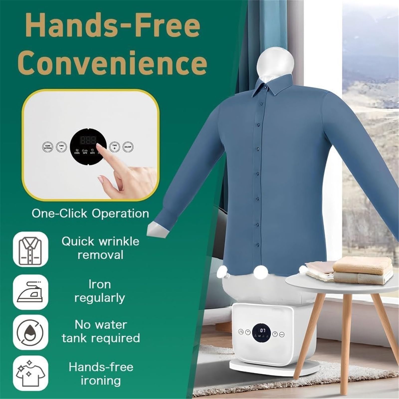 Máquina de planchar a vapor portátil | Manos Libres Automático | Plancha de secado rápido de 8 minutos | Flujo de aire suave | Camisas/zapatos/pantalones aplicables