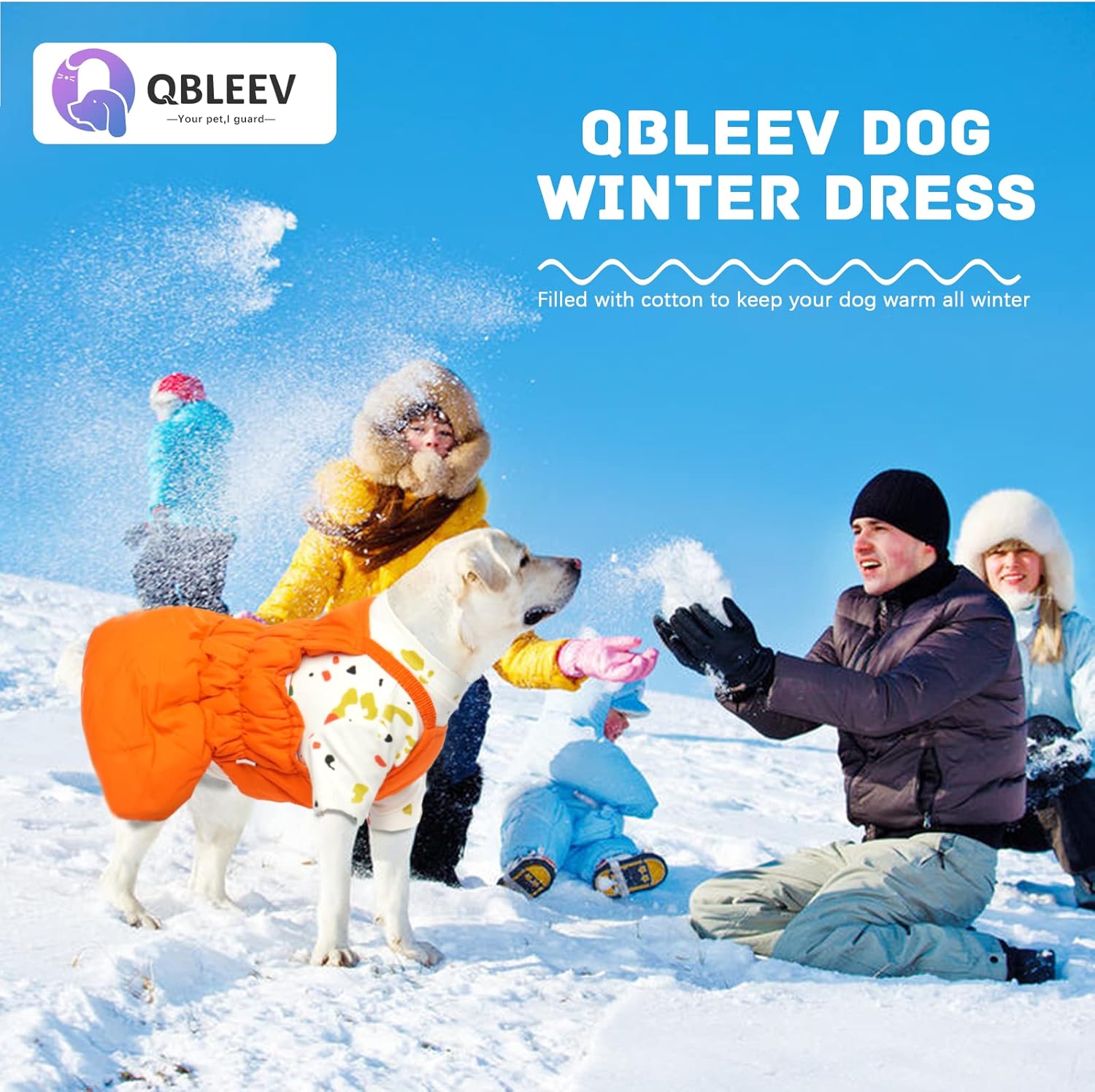 Warm Dog Cotton Vest Winter Pet Dresses, Dog Quilted Suspender Dress for Female Dogs Girls, Cold Weather Dog Clothes Apparel, Orange Puppy Skirt Costumes for Christmas Halloween Birthday Theme Party : Pet Supplies