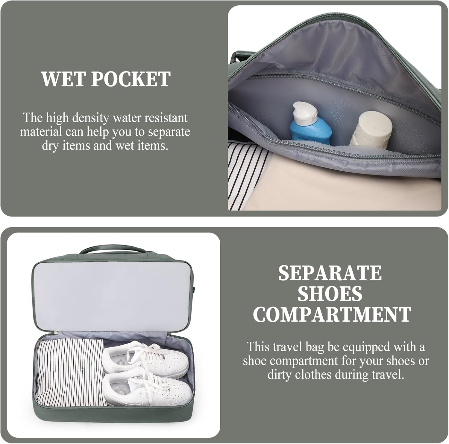 Weekender Bags for Women,Personal Item Travel Bag with Shoes Compartment,Overnight Travel Duffel Bag with Toiletry Bag,Medium - Image 5