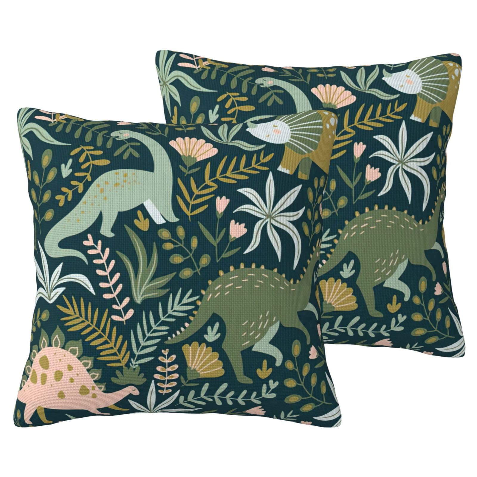 Taies d'oreiller lin dinosaure lit canapé salon housse coussin