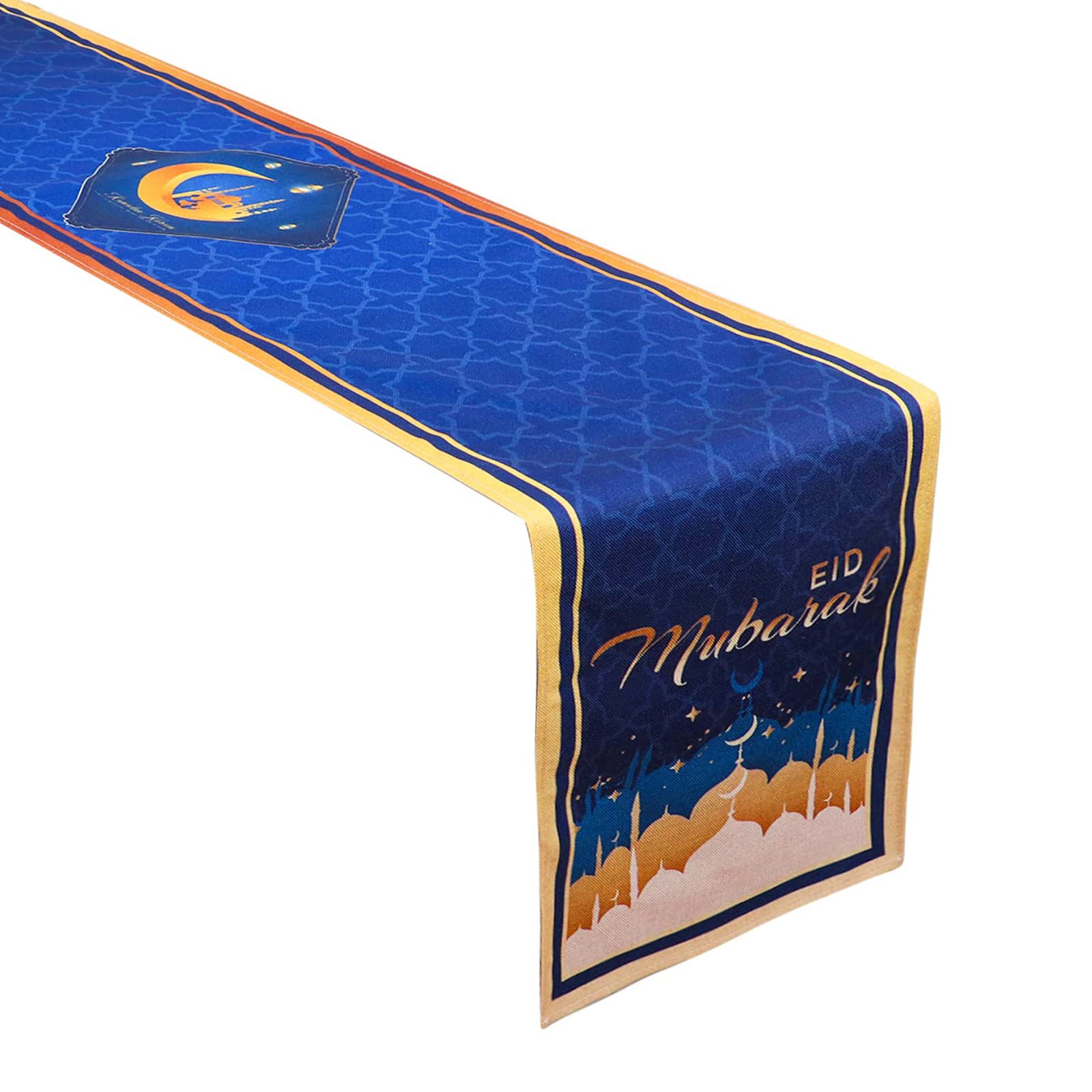 Vanproo Eid Mubarak Table Runner Golden Star Moon Lantern Ramadan Decorations